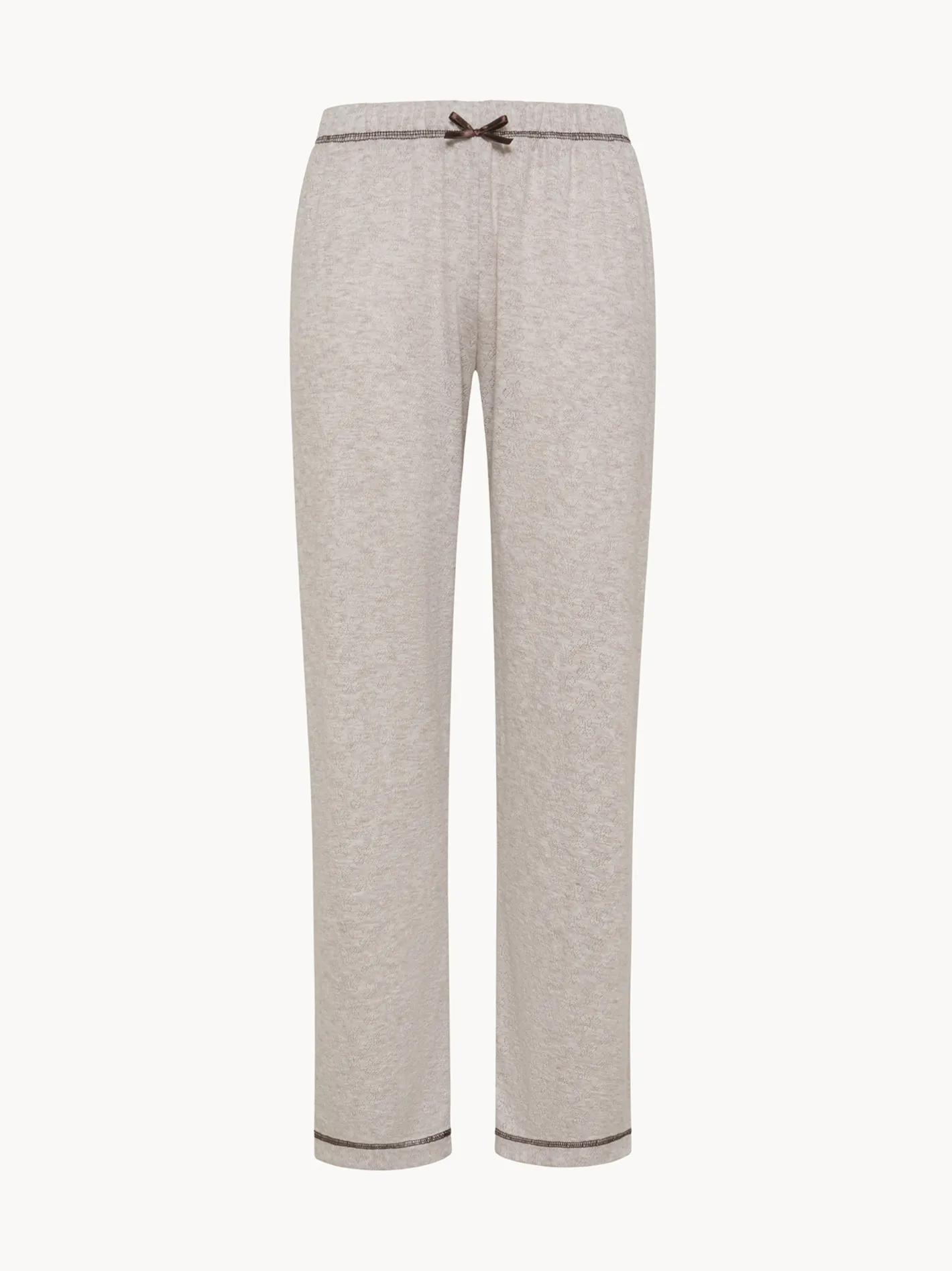 Homewear|Pantaloni da pigiama in maglina Ecrù