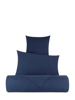 coincasa Biancheria Da Letto|Copripiumini|Parure copripiumino jersey di cotone tinta unita Blu