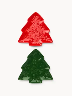 coincasa Piatti|Piatti Natalizi|Piattino in porcellana ad alberello Multicolor