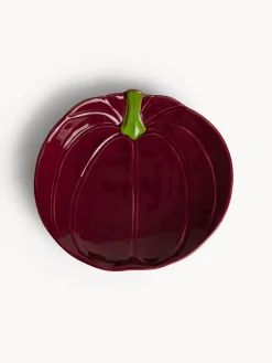 Piatti|Piattino in stoneware a forma di zucca Rosso bordeaux