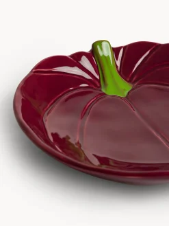 Piatti|Piattino in stoneware a forma di zucca Rosso bordeaux