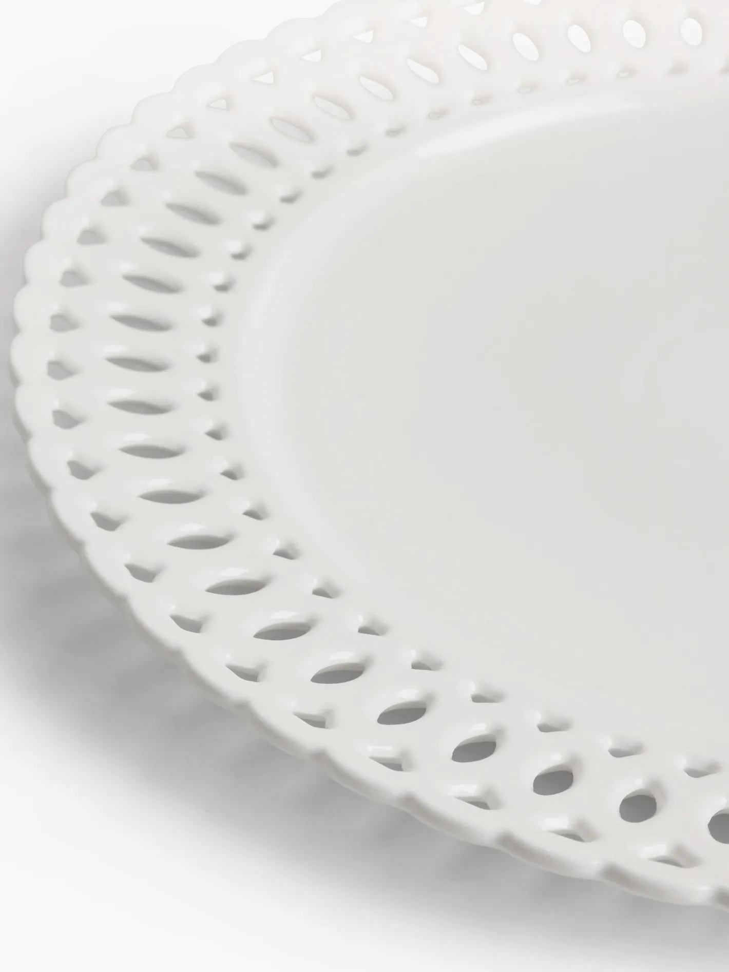 coincasa Piatti|Piatto da portata in porcellana traforata Bianco