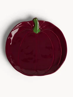Piatti|Piatto da portata in stoneware a forma di zucca Rosso bordeaux