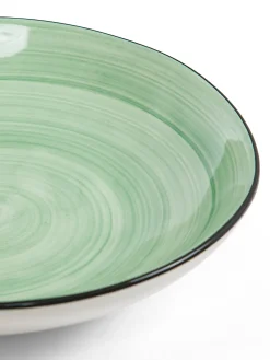 coincasa Piatti|Piatto fondo in stoneware Tokyo Verde acqua