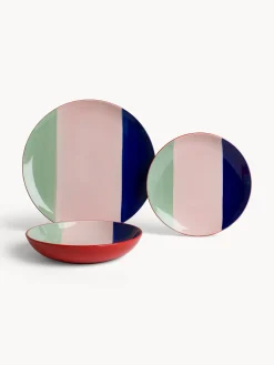 coincasa Piatti|Piatto frutta in ceramica a righe colorate Multicolor