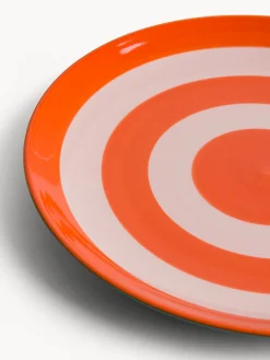 coincasa Piatti|Piatto frutta in ceramica a righe circolari Multicolor