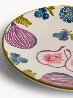 Piatti|Piatto frutta in ceramica motivo fichi dipinto a mano Multicolor