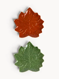 coincasa Piatti|Piatto in stoneware a forma di foglia Multicolor