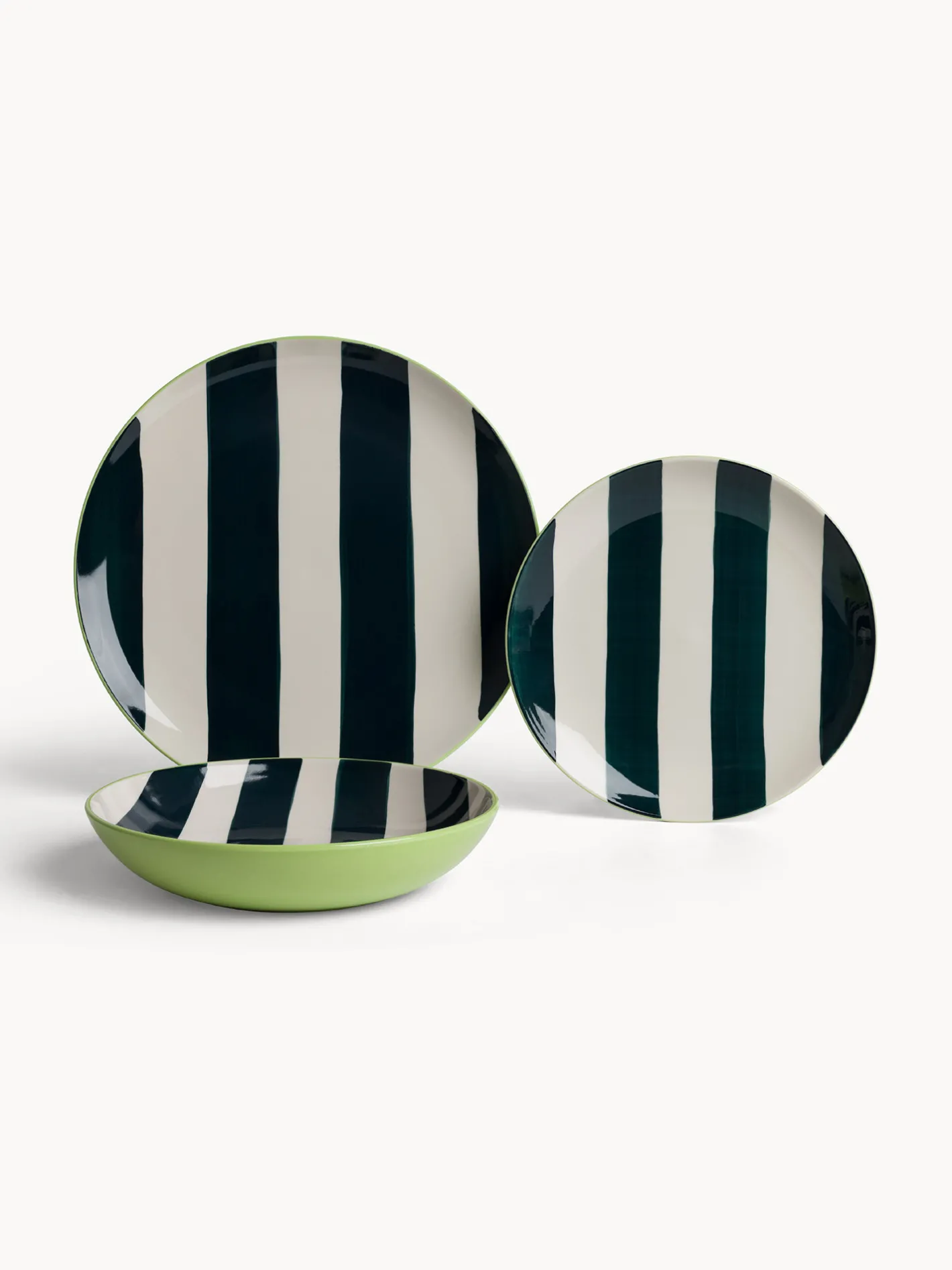 coincasa Piatti|Piatto piano in ceramica a righe Multicolor