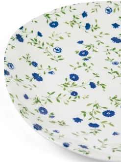 coincasa Piatti|Piatto piano porcellana motivo fiorellino Bianco