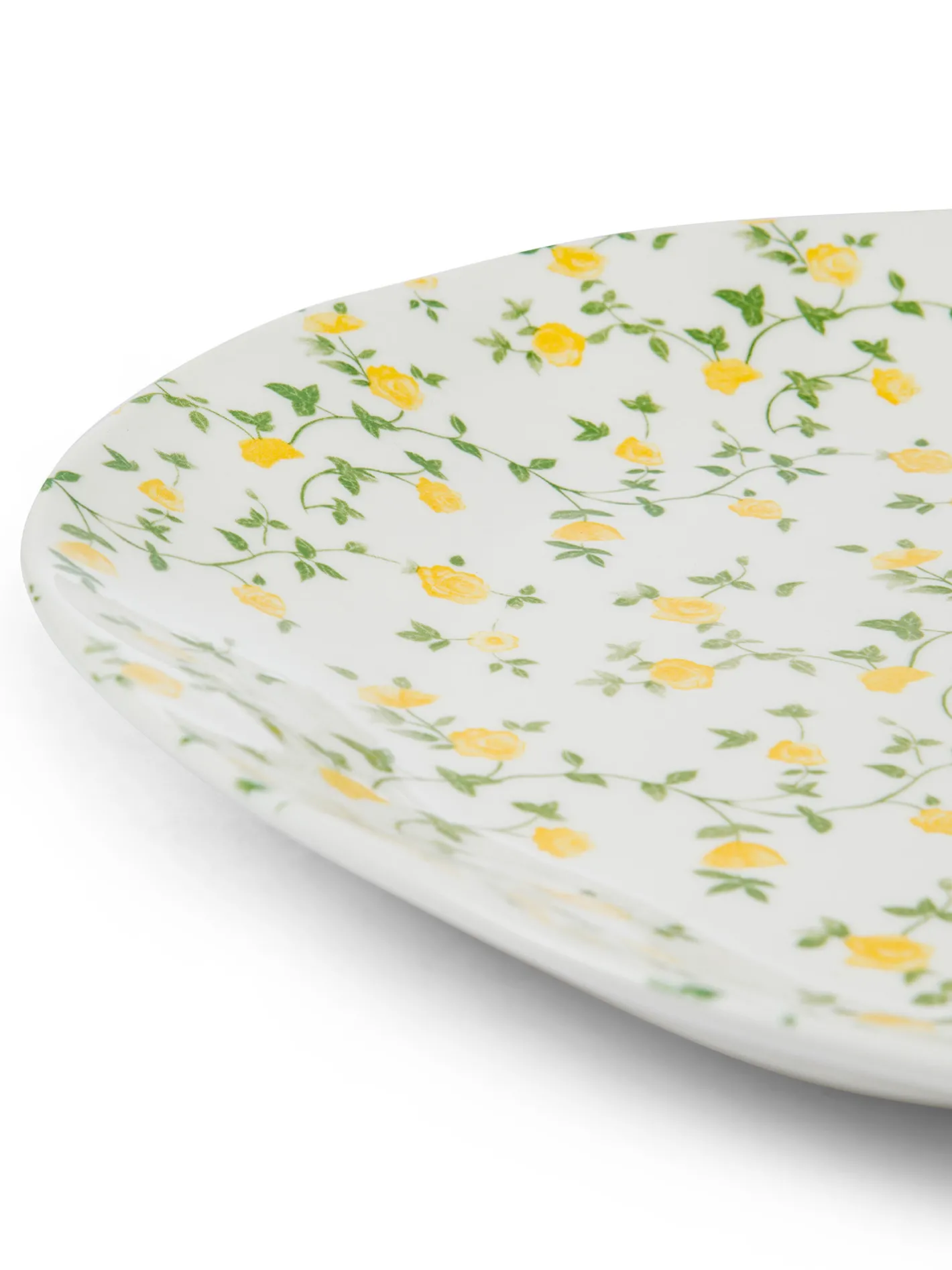 coincasa Piatti|Piatto piano porcellana motivo fiorellino Bianco