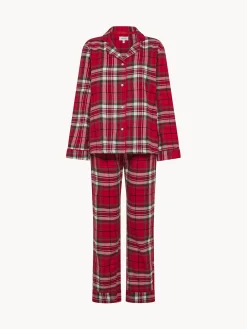 Homewear|Pigiama in flanella motivo tartan Rosso