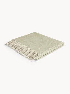 coincasa Biancheria Da Letto|Coperte E Plaid|Plaid a spina di pesce made in Italy con filati riciclati Grigio chiaro