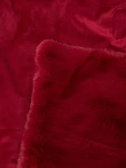 coincasa Coperte E Plaid|Camera Da Letto|Plaid effetto pelo tinta unita Rosso