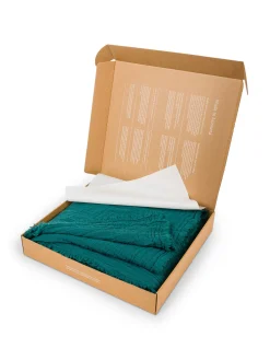 society limonta Biancheria Da Letto|Coperte E Plaid|Plaid morbidissimo in pura lana Special Capsule SOCIETY Made in Italy per Coincasa Petrolio