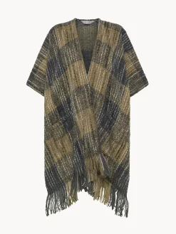 Homewear|Poncho bouclé motivo tartan Multicolor