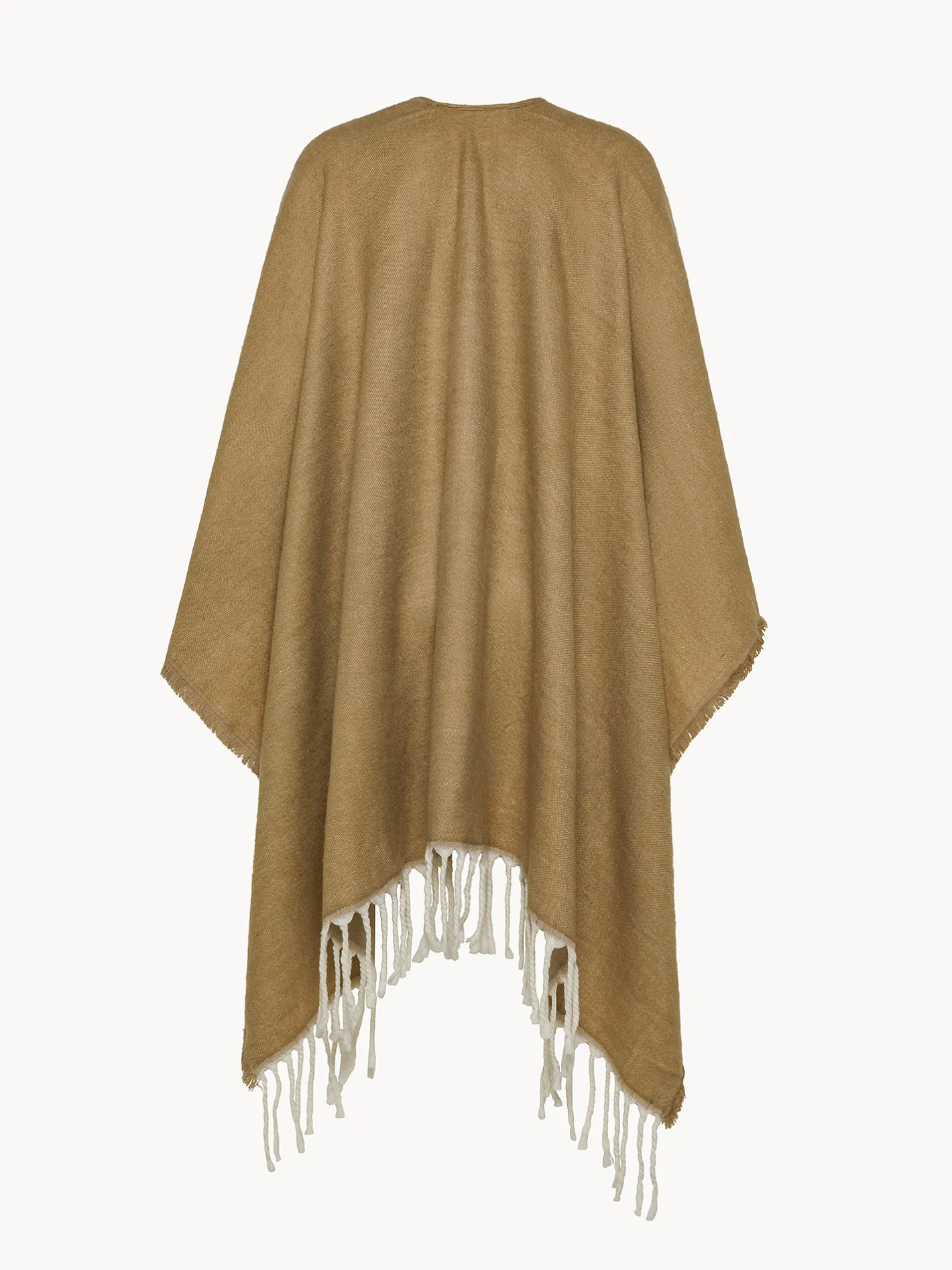 Homewear|Poncho sfrangiato bicolore Beige