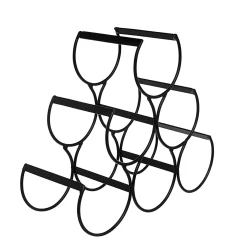 Accessori E Utensili Cucina|Porta bottiglie piramidale ferro smaltato Nero