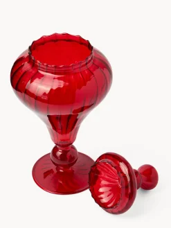 coincasa Contenitori E Cestini|Coppe E Contenitori Natalizi|Porta dolci in vetro borosilicato ad albero Rosso