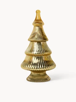 coincasa Contenitori E Cestini|Coppe E Contenitori Natalizi|Porta dolci in vetro elettrolitico ad albero Oro