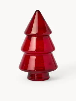 coincasa Contenitori E Cestini|Coppe E Contenitori Natalizi|Porta dolci in vetro spruzzato ad albero Rosso