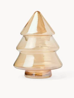 coincasa Contenitori E Cestini|Coppe E Contenitori Natalizi|Porta dolci in vetro spruzzato ad albero Oro