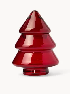 coincasa Contenitori E Cestini|Coppe E Contenitori Natalizi|Porta dolci in vetro spruzzato ad albero Rosso