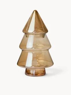 coincasa Contenitori E Cestini|Coppe E Contenitori Natalizi|Porta dolci in vetro spruzzato ad albero Oro