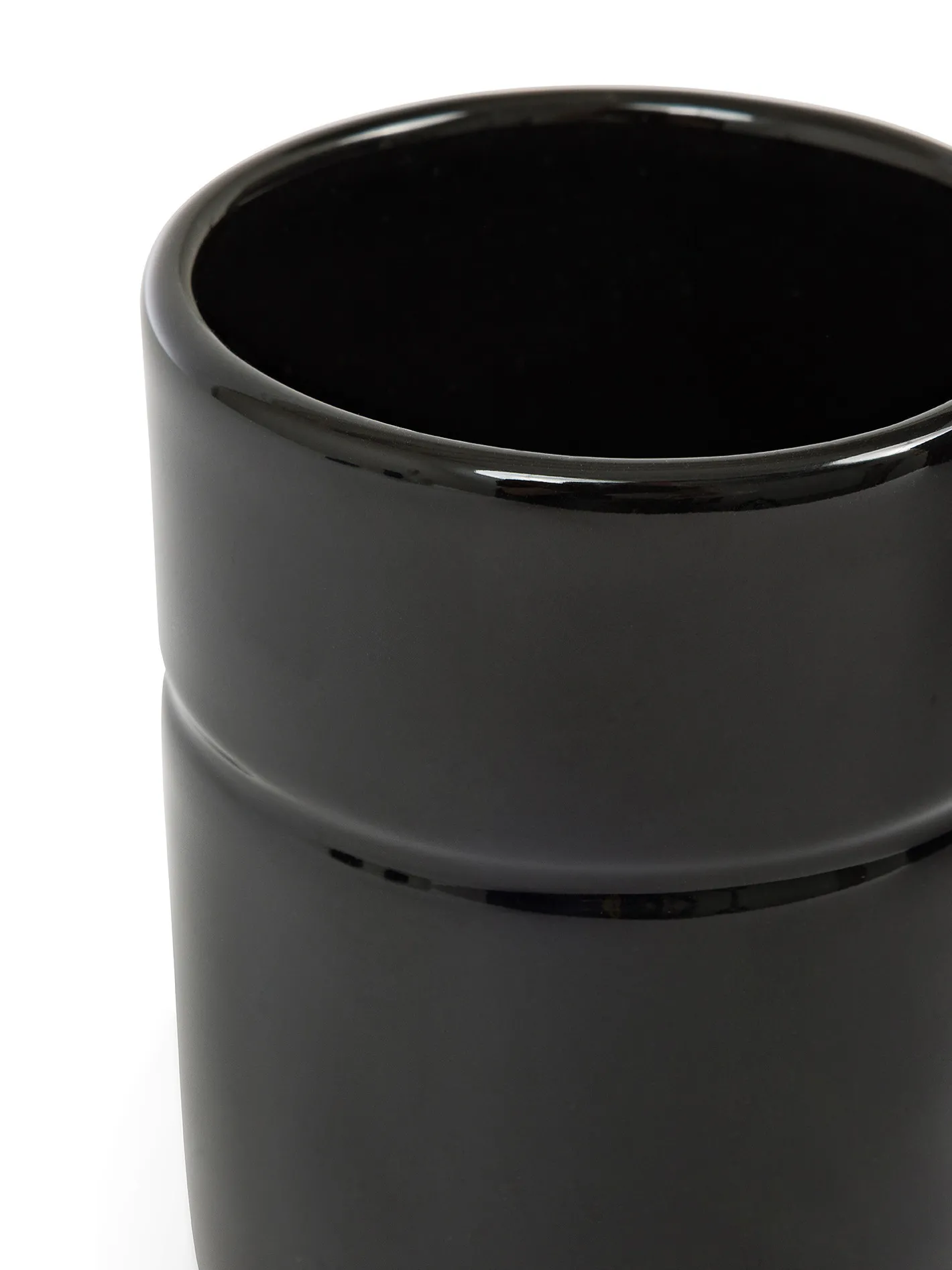 coincasa Accessori Bagno|Biancheria Bagno|Porta spazzolini in ceramica lucida Nero