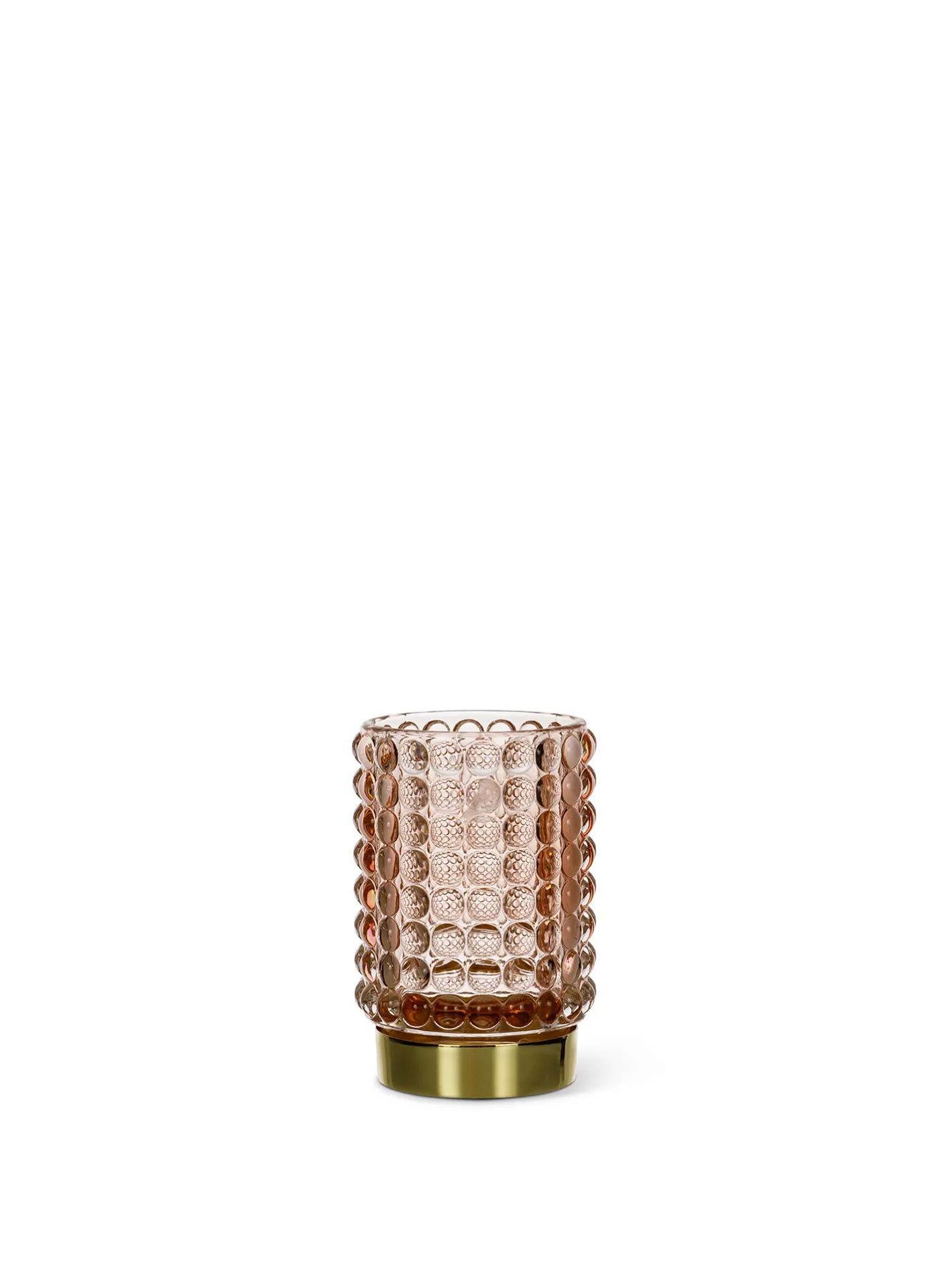 coincasa Lanterne, Candelieri E Portacandele|Porta t-light in vetro con dettaglio dorato Rosa