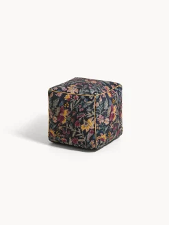 coincasa Divani Poltrone E Pouf|Arredo Soggiorno|Pouf in velluto stampa floreale Multicolor