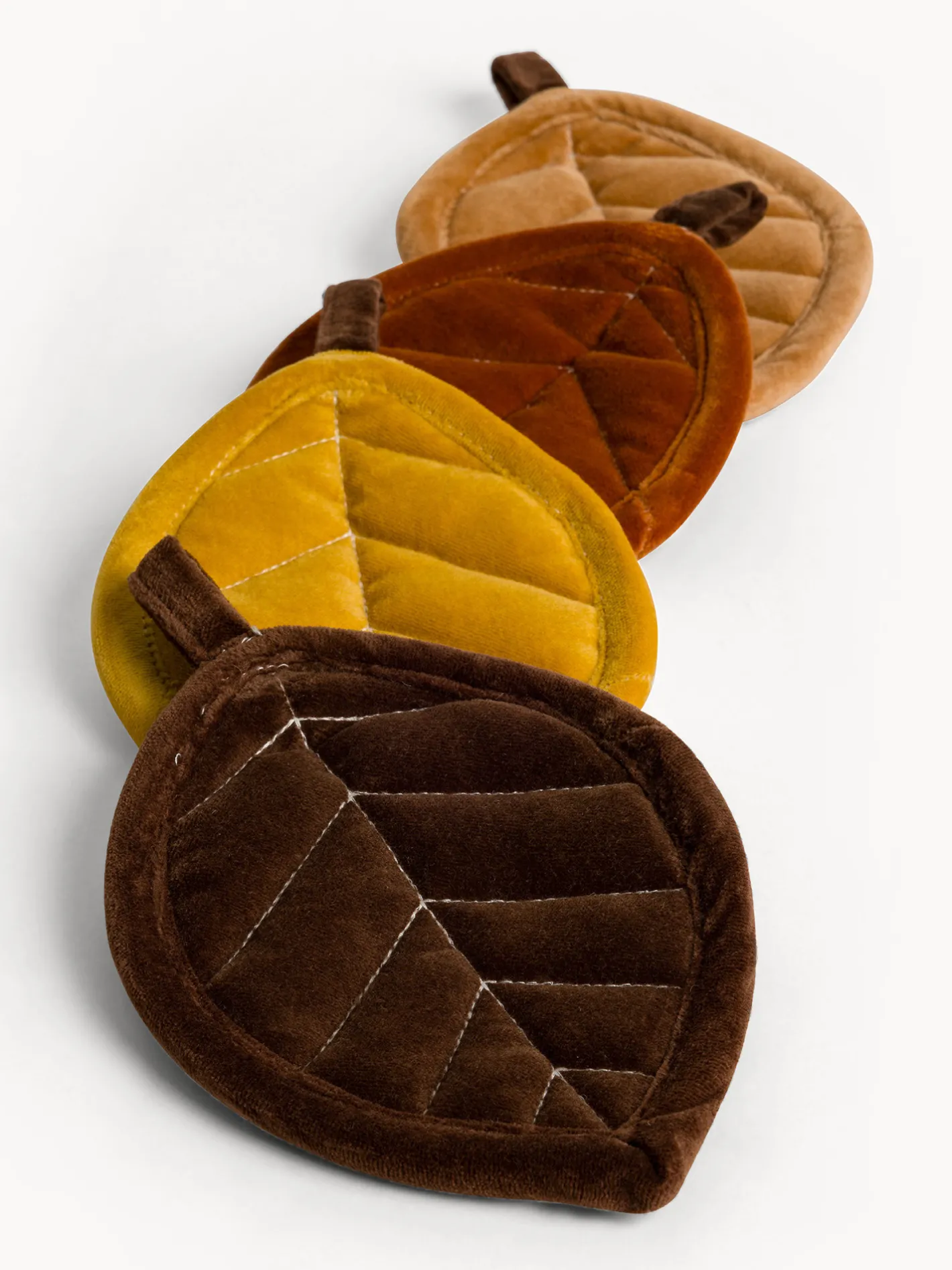 coincasa Biancheria Da Tavola|Presine E Guanti Da Cucina|Presina a forma di foglia in velluto di puro cotone Multicolor