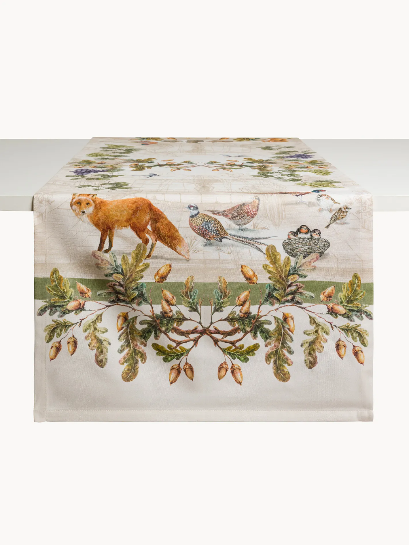 coincasa Biancheria Da Tavola|Runner|Runner Artemide by Tessitura Randi in drill di puro cotone stampato Bianco