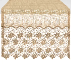 coincasa Biancheria Da Tavola|Runner|Runner fili di lurex intreccio floreale Oro