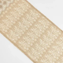 coincasa Biancheria Da Tavola|Runner|Runner fili di lurex intreccio floreale Oro