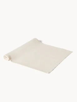 coincasa Runner|Tovaglie E Runner Natalizi|Runner in cotone e lurex con orlo à jour Bianco