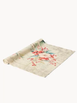 Runner|Tovaglie E Runner Natalizi|Runner in drill di puro cotone Bacche by Tessitura Randi Multicolor