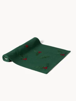 coincasa Runner|Tovaglie E Runner Natalizi|Runner in puro cotone ricamato Multicolor