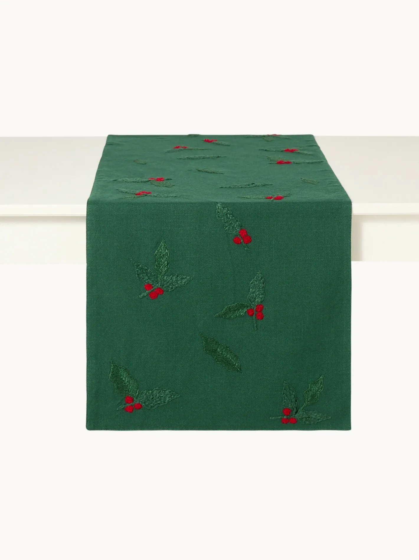 coincasa Runner|Tovaglie E Runner Natalizi|Runner in puro cotone ricamato Multicolor