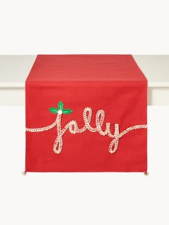 coincasa Runner|Tovaglie E Runner Natalizi|Runner in puro cotone ricamato Multicolor