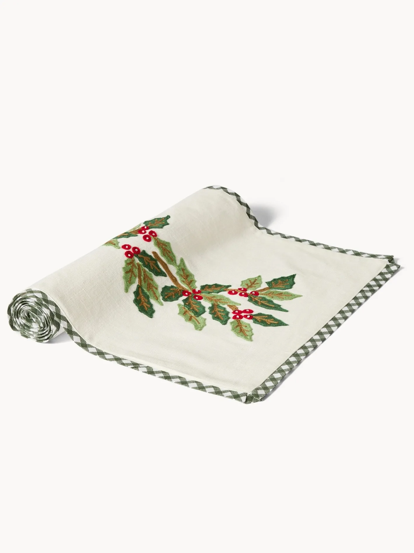 coincasa Runner|Tovaglie E Runner Natalizi|Runner in puro cotone ricamato Multicolor