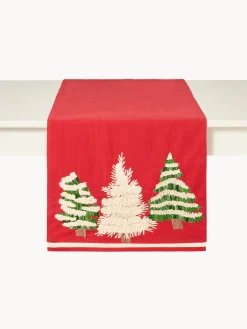 coincasa Runner|Tovaglie E Runner Natalizi|Runner in puro cotone ricamato Multicolor