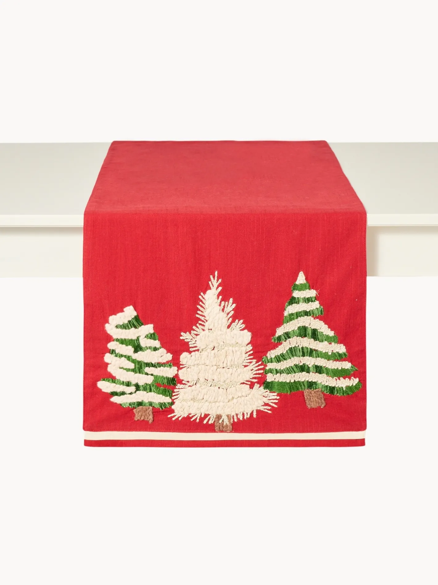 coincasa Runner|Tovaglie E Runner Natalizi|Runner in puro cotone ricamato Multicolor