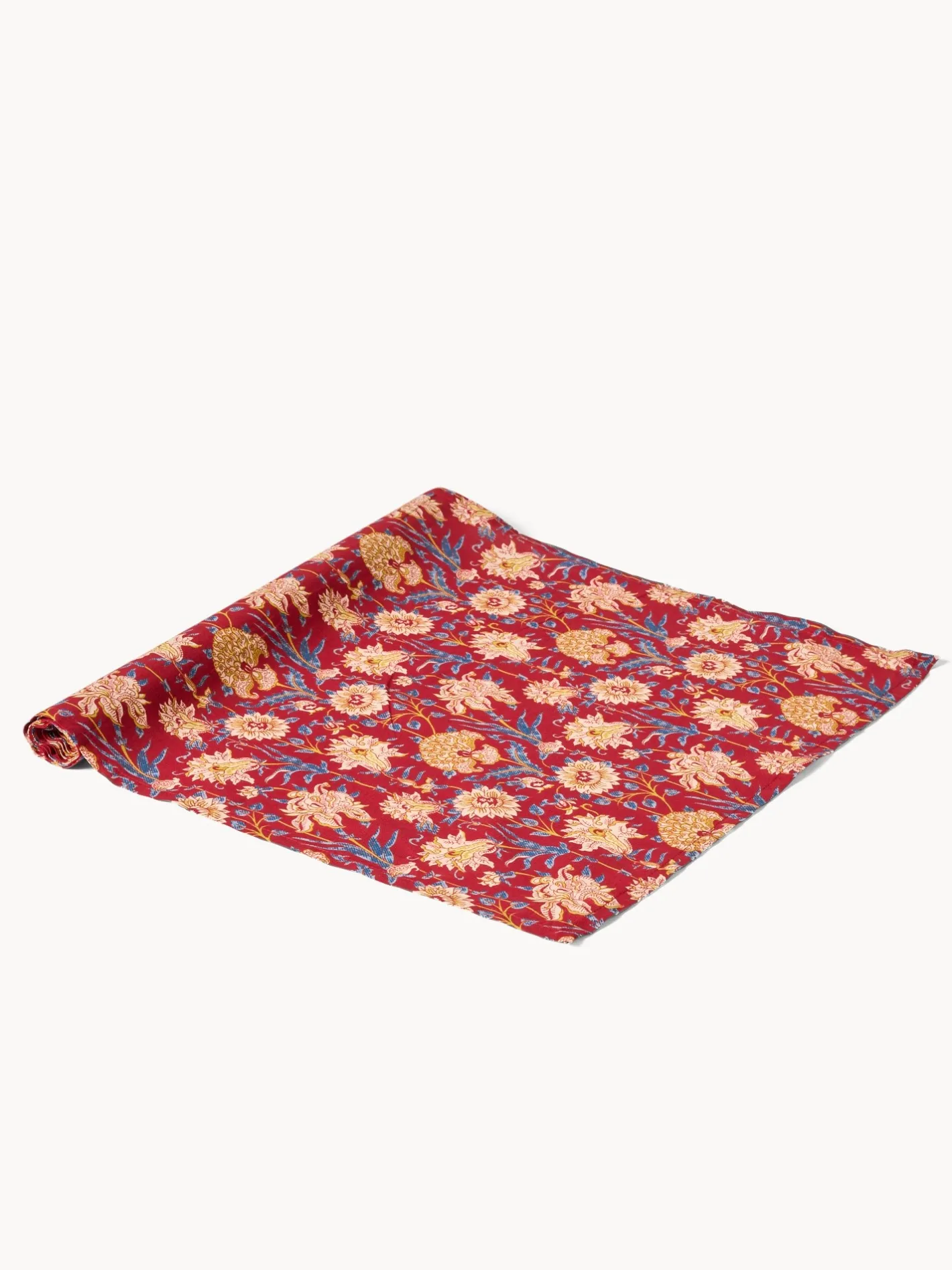 coincasa Runner|Tovaglie E Runner Natalizi|Runner in voile di cotone con stampa block print Rosso