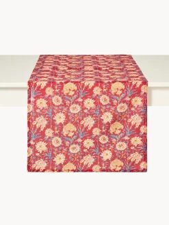 coincasa Runner|Tovaglie E Runner Natalizi|Runner in voile di cotone con stampa block print Rosso