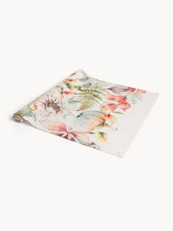 coincasa Biancheria Da Tavola|Runner|Runner Mirabel by Tessitura Randi in resistente drill di puro cotone stampato Bianco