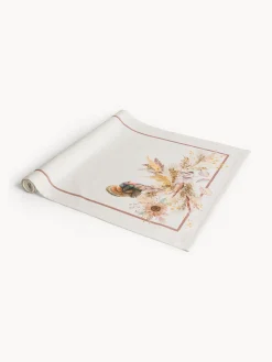 coincasa Biancheria Da Tavola|Runner|Runner Pampas by Tessitura Randi in drill di puro cotone stampato Bianco