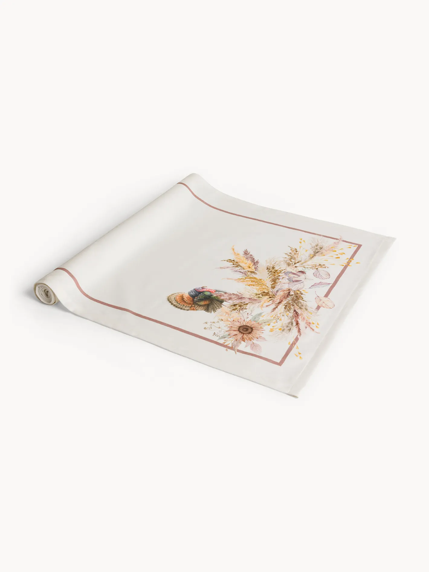 coincasa Biancheria Da Tavola|Runner|Runner Pampas by Tessitura Randi in drill di puro cotone stampato Bianco