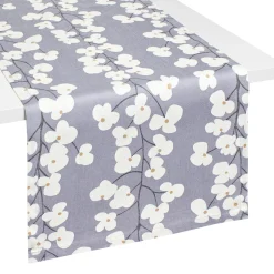 coincasa Biancheria Da Tavola|Runner|Runner puro cotone floreale Bianco/Blu
