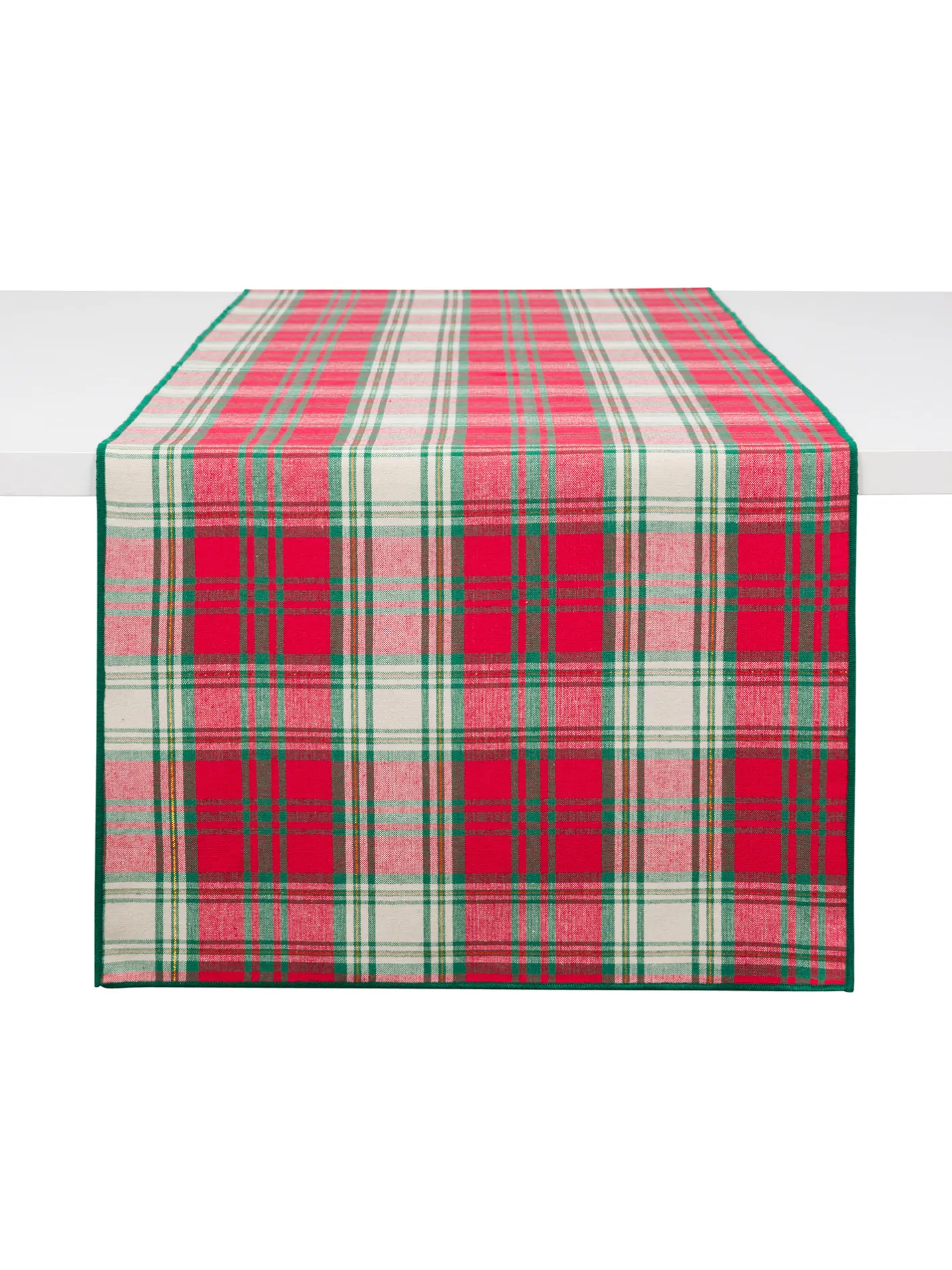 coincasa Tovagliette Natalizie|Runner Vintage Twill di Cotone e Lurex Rosso